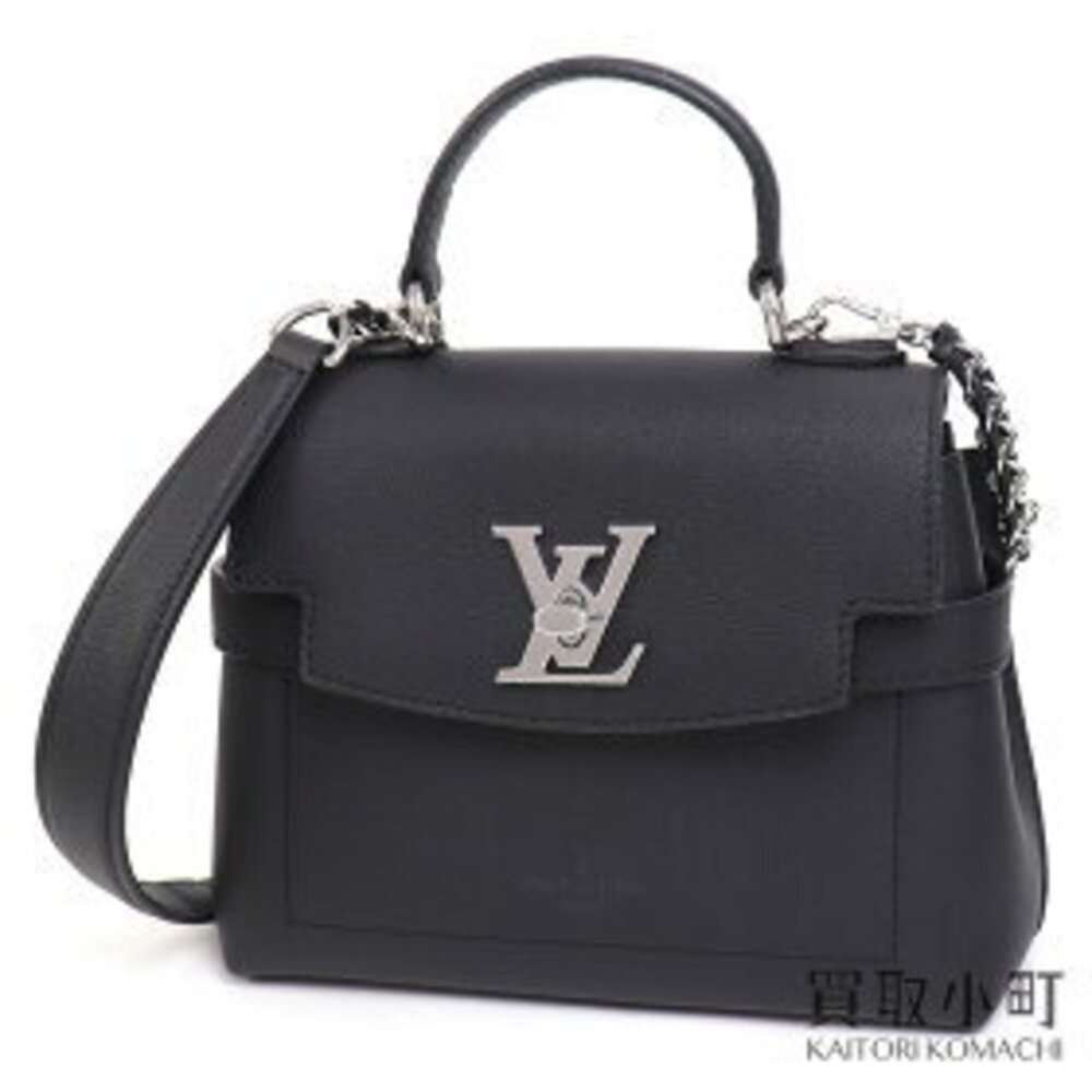 Louis Vuitton Lockme Ever Black Calfskin Bag LV Twist Top Handle Crossbody